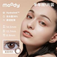 moody 美瞳半年系列黑茶1片装彩片近视