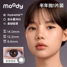 moody 美瞳半年系列黑茶1片装彩片近视