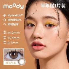 moody 美瞳半年系列黑茶1片装彩片近视